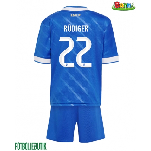 Real Madrid Antonio Rudiger #22 Tredjeställ Barn 2025-26 Kortärmad (+ Korta byxor)
